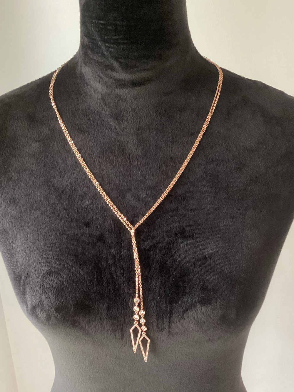 Chloe + Isabel Rose Gold Lariat Necklace
